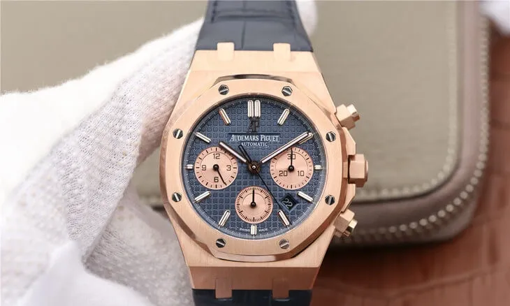 Audemars Piguet Royal Oak Chronograph 26331OR.OO.D315CR.01 OM Factory 1:1 Best Edition Replica Watch Blue Strap
